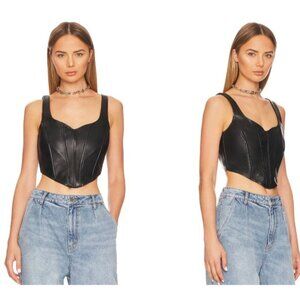 LAMARQUE Black Leather Tabia Corset Size XS